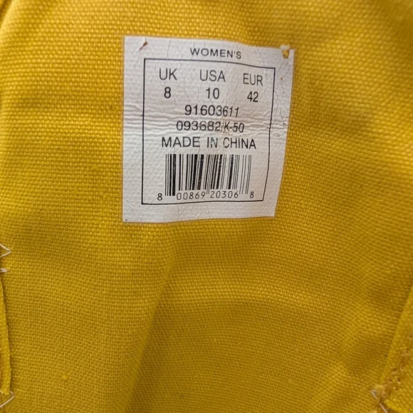 Harajuku Lovers High Top Canvas Sneakers Yellow Gray Kawaii Print Size 10 - Picture 11 of 12